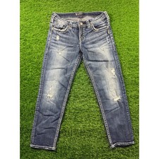 Silver Jeans Co. Aiko Women's 28x25 Mid Rise Straight Leg Denim
