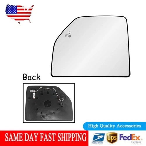 For 2017-2022 Ford F250 F350 F450 F550 Driver Side Mirror Glass Blind Spot Heat