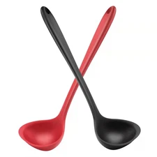 2 PCS Silicone Ladle Spoon 12 Inch Long Handle Soup Nonstick Heat Resistant