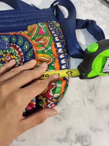 Set portafoglio 2 pezzi Vera Bradley blu veneziano paisley nylon puffer tracolla - Foto 8 di 14