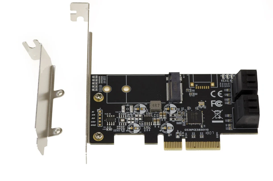 Controller Card Pcie 3.0 for 4x Disks Drives SATA 3 6G And 1x SSD M2 Ngff - Image 2 of 3