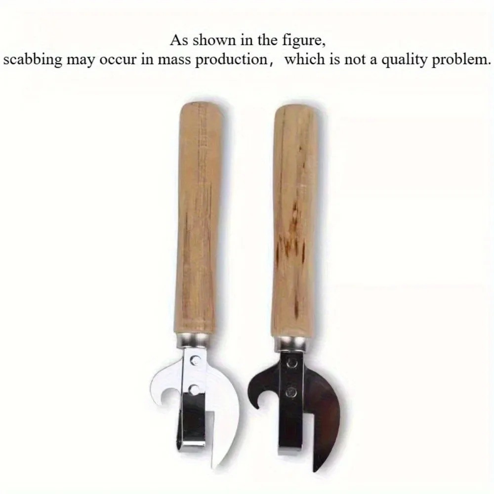 Manual Can Opener Wooden Handle &ndash; Pointed Lid & Bottle Opener for Jars US