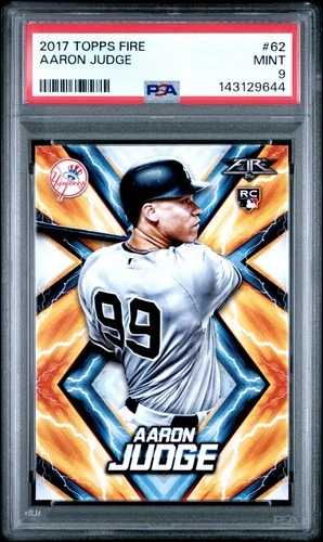 143129644 Aaron Judge 2017 Topps Fire #62 Rookie RC PSA 9