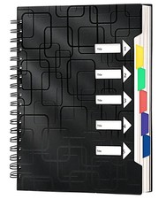 CAGIE 5 Subject Notebook for Work 240 Pages Spiral Notebooks College Ruled wi...