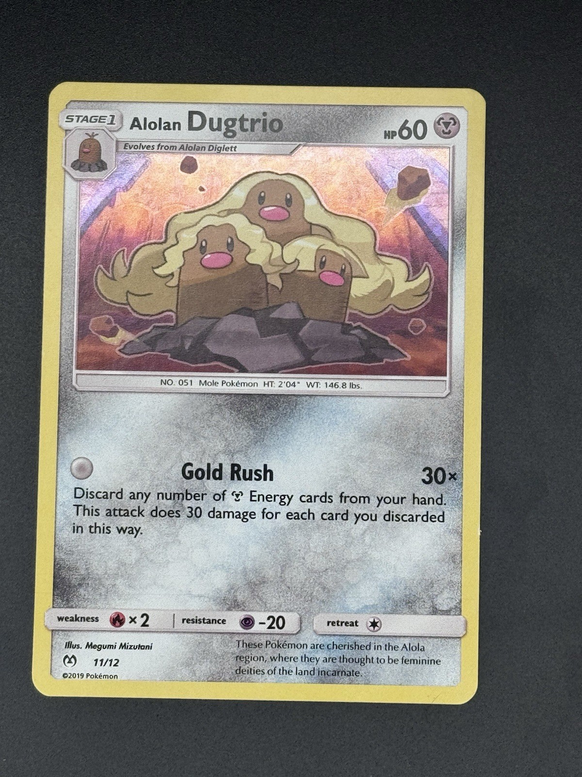 The Pokémon Company Alolan Dugtrio 11/12 McDonald's 2019 Holo Promo EN 60 HP