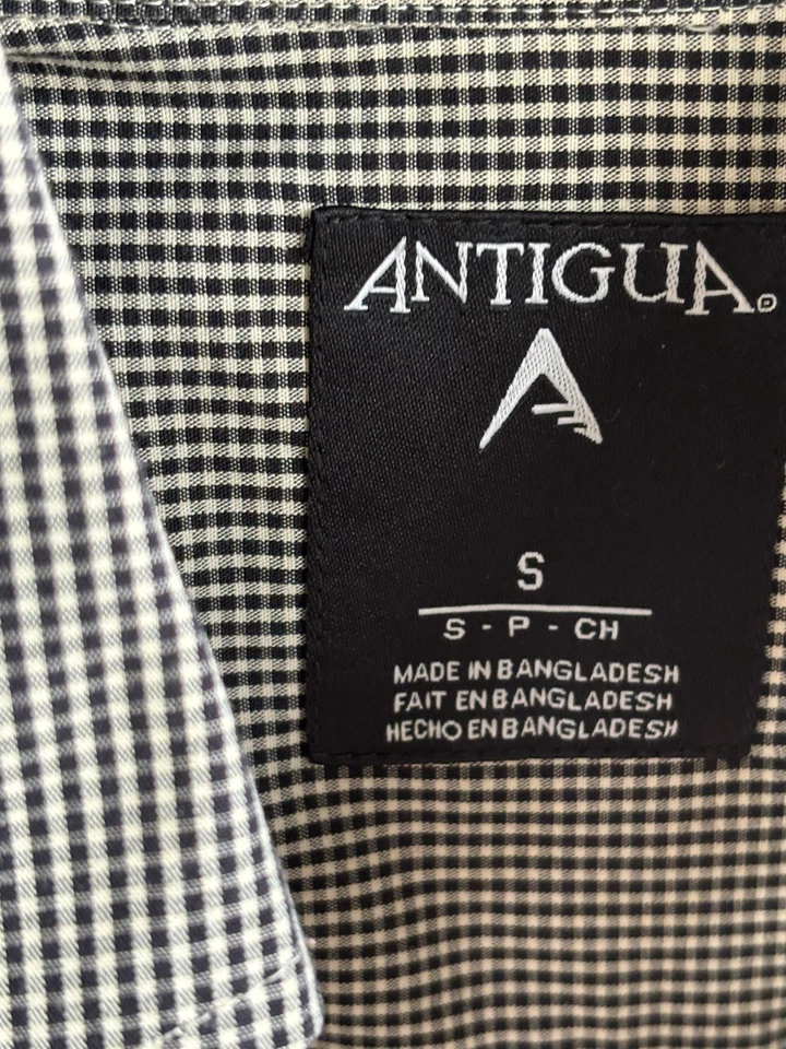 Purdue TRAIN Boilermakers Antigua Hombre’s Pequeña L/S Camisa Abotonada Negro Cuadros Foto 3 de 4
