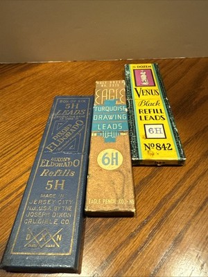 Lot of 3 Boxes of Vintage Venus, Eagle, Dixons Eldorado Lead Refills