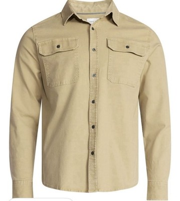 Free Assembly Men's Two Pocket Woven Shirt with Long Sleeves Size Medium