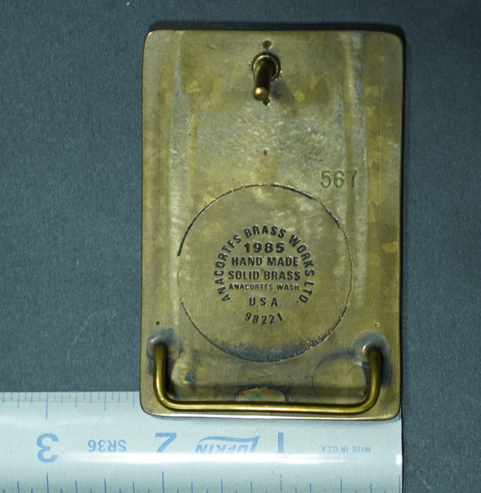 1985 anacortes brass works rectangular survey tea… - image 5