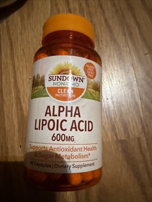 Sundown Clean Nutrition Alpha Lipoic Acid 600MG Antioxidant Health, 60 Capsules