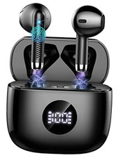 Wireless Earbuds, Bluetooth 5.4 Ear Buds LED Power Display Headphones Black