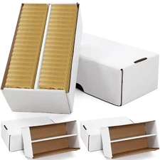 Yexiya 2 Pack 1600 Count Trading/Gaming Card Storage Box 2 Row Cardboard Stor...