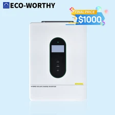 ECO-WORTHY 12KW 48V Solar Hybrid Inverter 120V/220V Split Phase 200A Charger