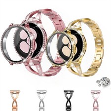 Bling Diamond Metal Band For Samsung Galaxy Watch FE 7 6 5 4 40 44mm Case Cover