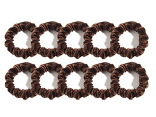 Pack of 10 Small Velvet Scrunchies for Women Hair Accessories, Mini Thin Elastic