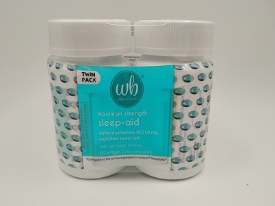 Maximum Strength Sleep-Aid - Diphenhydramine HCL (96 Count Softgel - Twin Pack