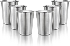 6 Pack 8 Oz Stainless Steel Kids Cups, Children'S Pint Cups, Stackable Metal Cup