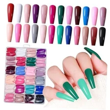 Press on Nails, 24 Colors 576PCS Long 1 Ounce (Pack of 576) long square 576pcs