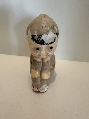 VTG Antique Kewpie Doll Boy Chalkware 4.5  Figure Statue Carnival Prize