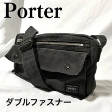 Porter Yoshida Smoky Shoulder Bag Canvas Double Zipper Black Cordura From Japan