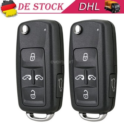 2x 5 Tasten Klapp Schlüssel Gehäuse für VW Multivan T5 T6 Sharan Transporter