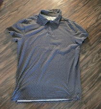 ALL IN MOTION Men's Casual Black  White Collared Polo Shirt SIZE XL