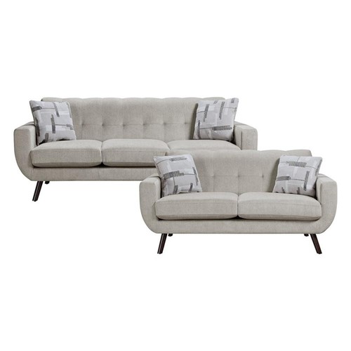 Lexicon Janne 2-Piece Microfiber Sofa Set in Tan - Picture 2 of 13