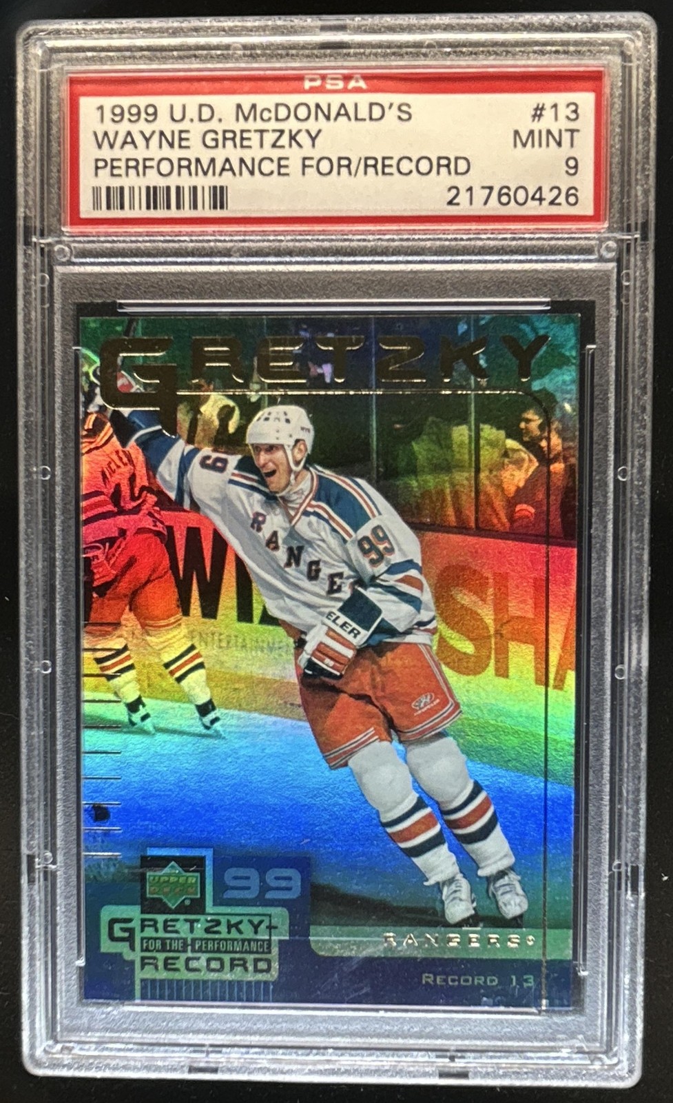 1999-00 Upper Deck McDonald's Wayne Gretzky Performance for the Record #13 PSA 9 view 1