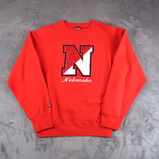 Vintage 90s Jansport Nebraska Huskers Sweatshirt Size L Large Red Made In USA