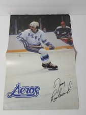 Houston Aeros 1977 Rare Promotional Poster Featuring Terry Ruskowski AHL OPC WHL