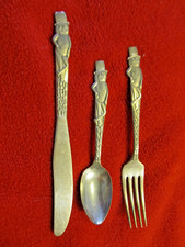 Vintage 3 Piece Planters Mr Peanut Flatware Set Carlton Silver Plate Made in USA