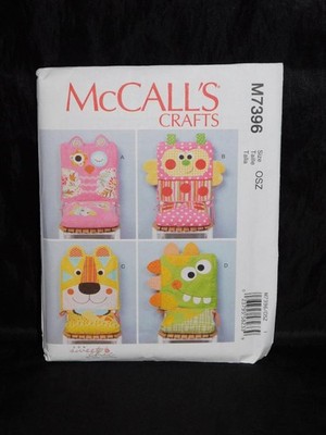 McCalls 7396 Kids Chair Covers Seat Cushions Owl Lion Dinosaur Sewing Pattern