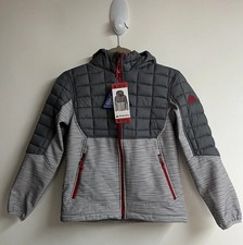 Snozu Boys Charcoal Grey Puff Quilted Lightweight Jacket size M 10/12  EUC