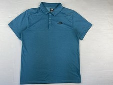 The North Face Flash-Dry Men s Medium Aqua Blue Polo Performance Activewear