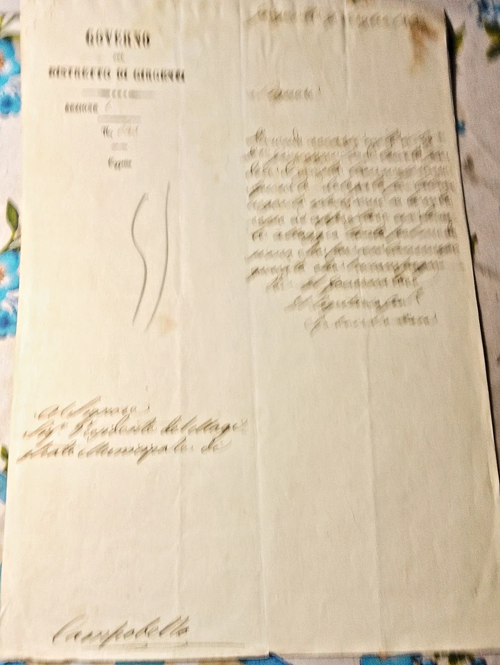 DITTATURA GARIBALDINA GOVERNO DEL DISTRETTO DI GIRGENTI 9 LUGLIO 1860 OVALE NERO - Immagine 3 di 4