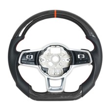 Real Carbon Fiber Steering Wheel Fit Vw Mk4 Mk5 Mk6 Mk7 R32 Polo Passat Jetta