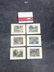 Vintage Pimpernel Placemats ENGLISH COUNTRY GARDEN Set 6 Cork Back England 12x9