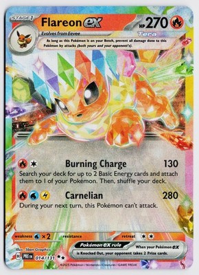 Flareon ex 014/131 Double Rare - SV: Prismatic Evolutions - Pokemon TCG NM