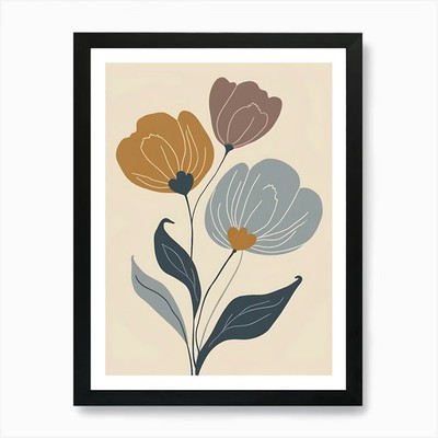 Ruhige Blüte ästhetische weiche Flora gerahmtes Wandbild Poster Leinwanddruck Bild
