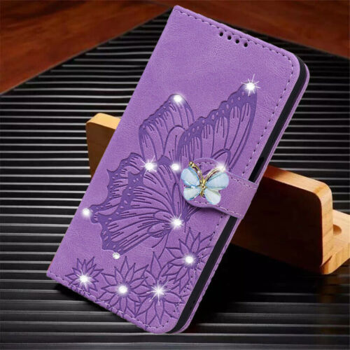 Butterfly Diamond Wallet Phone Case For Google Pixel 9 8 7 6 Pro XL 7A 8A 9A 6A - Picture 11 of 18