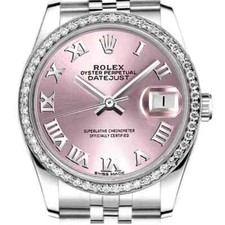 Rolex Datejust 36 mm Pink Roman Dial Stainles...