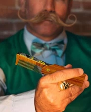 hair & beard comb folding comb wooden anti static pocket comb wedding Travel