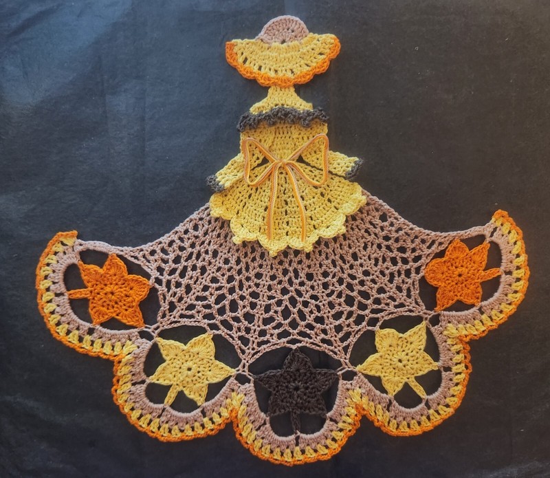 Crochet Crinoline Lady Doily - Autumn Leaves