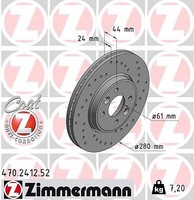2X Zimmermann 470.2412.52 Bremsscheibe FüR Renault