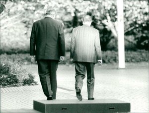 Helmut Kohl and François Mitterrand - Vintage photograph ...