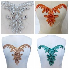 Rhinestone Diamante Applique Motif Crystal Sew DIY Collar Belt Trim Wedding Chic