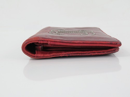 Auténtico monedero largo CC de cuero rojo Chanel #56438 - Imagen 4 de 20