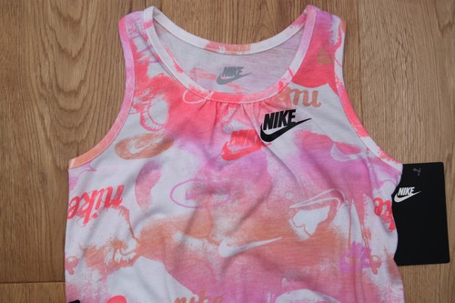 Nike Girl Tank Top & Shorts Set ~ Neon Pink, White, Purple & Black ~ 6X - Picture 2 of 4