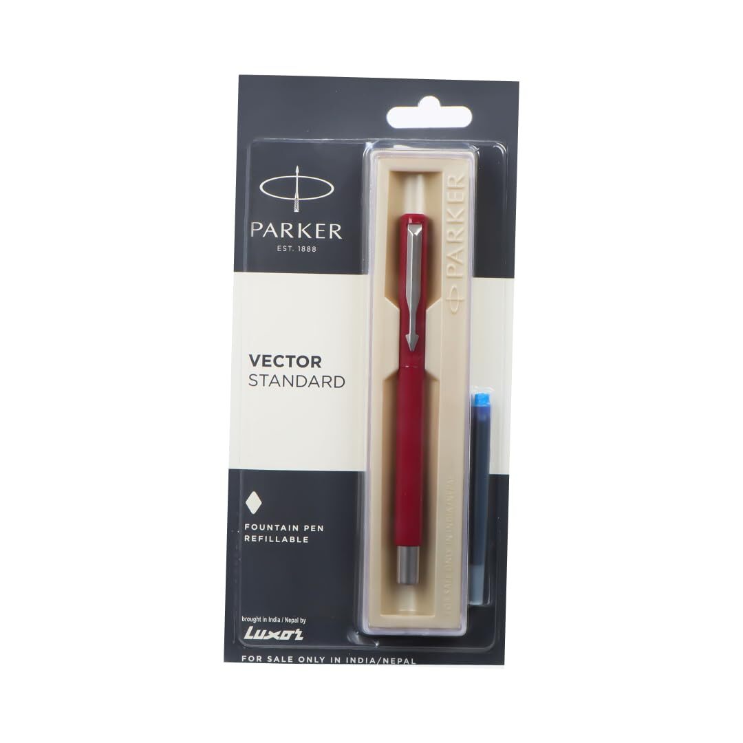 Bril Red Ink Fountain Pen Ink Bottle Price Parker Vector Standard