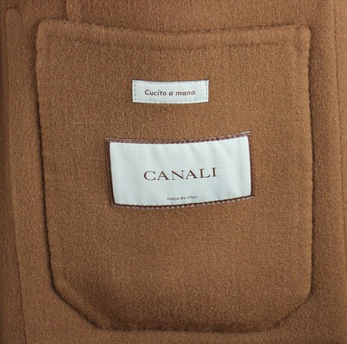 Canali Double Wool Jacket Coat 46 R (56 EU) Men's Dark Beige Cashmere NWT $2925 - Picture 2 of 12